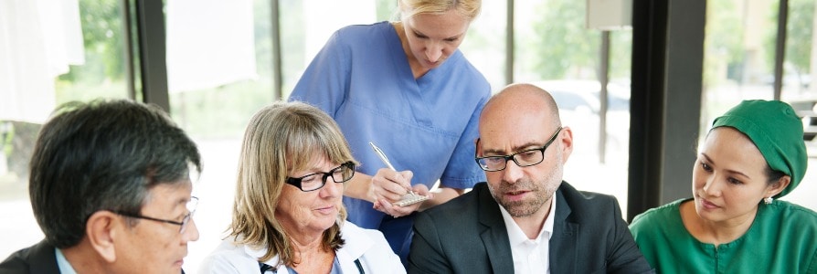 Group of medical people having a meeting